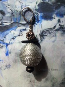 boucles d'oreilles raphia métal argenté