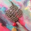 boucles d'oreilles fantaisie fait main corail rouge SOLEIL LEVANT vaciouk bijoux