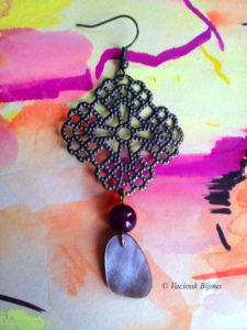 earrings soleil levant purple bead