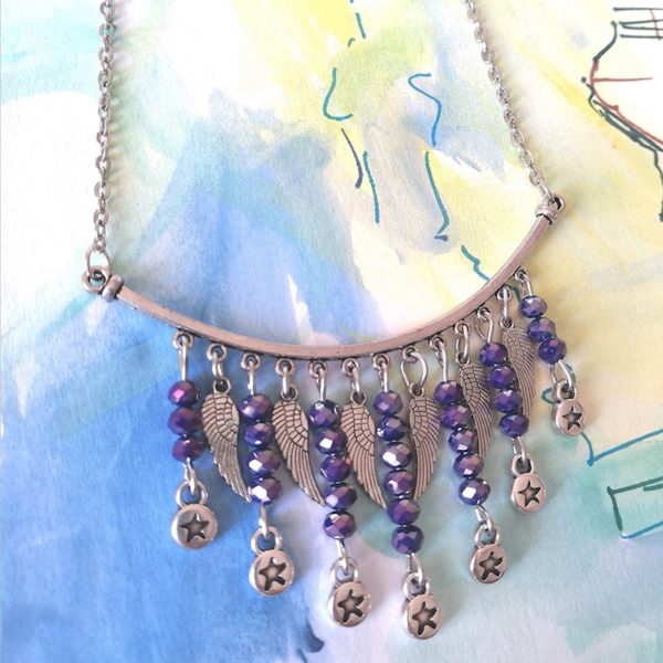 collier envol bleu vaciouk bijoux