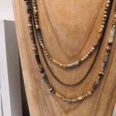 Collier Forest trois rangs et bambou Vaciouk Bijoux